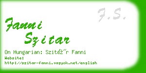 fanni szitar business card